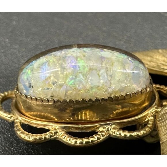 Vintage Flower Brooch Pin Faux Opal Floral TK Tru Kay 12K Gold Filled Cottage - Picture 7 of 10